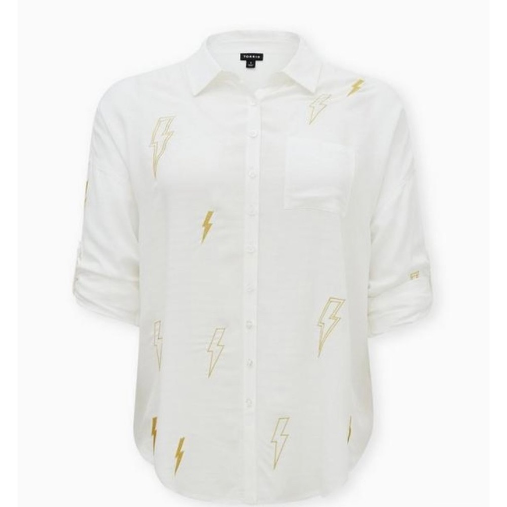 Torrid Drop Shoulder Button Front A Lightening Bo… - image 6